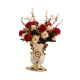 Maxbell Faux Flowers in Vase Graceful Centerpiece Vase for Dining Room Hotel Parties A