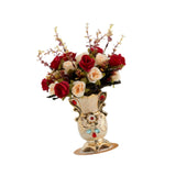 Maxbell Faux Flowers in Vase Graceful Centerpiece Vase for Dining Room Hotel Parties A
