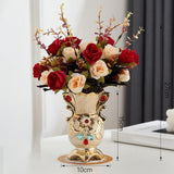 Maxbell Faux Flowers in Vase Graceful Centerpiece Vase for Dining Room Hotel Parties A