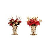 Maxbell Faux Flowers in Vase Graceful Centerpiece Vase for Dining Room Hotel Parties A