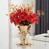 Maxbell Faux Flowers in Vase Graceful Centerpiece Vase for Dining Room Hotel Parties B