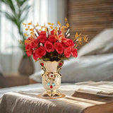 Maxbell Faux Flowers in Vase Graceful Centerpiece Vase for Dining Room Hotel Parties B