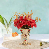 Maxbell Faux Flowers in Vase Graceful Centerpiece Vase for Dining Room Hotel Parties B