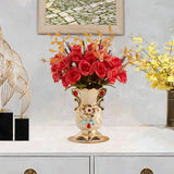 Maxbell Faux Flowers in Vase Graceful Centerpiece Vase for Dining Room Hotel Parties B