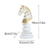 Maxbell International Chess Statue Tabletop Ornament for Chess Lovers Cabinet Office Horse