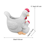 Maxbell Chicken Planter Pot Cute Resin Rooster Sculpture for Tabletop Backyard Patio