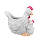 Maxbell Chicken Planter Pot Cute Resin Rooster Sculpture for Tabletop Backyard Patio