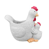 Maxbell Chicken Planter Pot Cute Resin Rooster Sculpture for Tabletop Backyard Patio