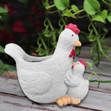 Maxbell Chicken Planter Pot Cute Resin Rooster Sculpture for Tabletop Backyard Patio