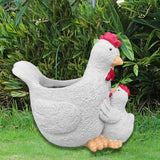 Maxbell Chicken Planter Pot Cute Resin Rooster Sculpture for Tabletop Backyard Patio