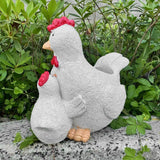 Maxbell Chicken Planter Pot Cute Resin Rooster Sculpture for Tabletop Backyard Patio