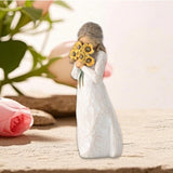 Maxbell Resin Girl Figurine Desk Ornament for Office Anniversary Valentines Gift
