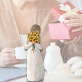 Maxbell Resin Girl Figurine Desk Ornament for Office Anniversary Valentines Gift