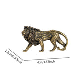 Maxbell Brass Lion Statue Tea Pet Art Ornament for Living Room Garden Bookcase Shelf