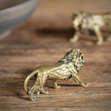 Maxbell Brass Lion Statue Tea Pet Art Ornament for Living Room Garden Bookcase Shelf