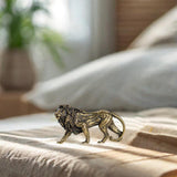 Maxbell Brass Lion Statue Tea Pet Art Ornament for Living Room Garden Bookcase Shelf
