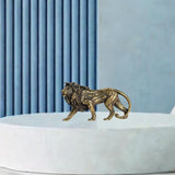 Maxbell Brass Lion Statue Tea Pet Art Ornament for Living Room Garden Bookcase Shelf