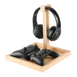 Maxbell Headphone Stand Storage Tray Wood Universal PC Gaming Headset Display Holder