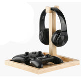 Maxbell Headphone Stand Storage Tray Wood Universal PC Gaming Headset Display Holder