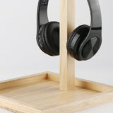 Maxbell Headphone Stand Storage Tray Wood Universal PC Gaming Headset Display Holder