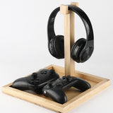 Maxbell Headphone Stand Storage Tray Wood Universal PC Gaming Headset Display Holder