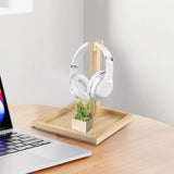 Maxbell Headphone Stand Storage Tray Wood Universal PC Gaming Headset Display Holder