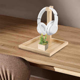 Maxbell Headphone Stand Storage Tray Wood Universal PC Gaming Headset Display Holder