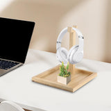 Maxbell Headphone Stand Storage Tray Wood Universal PC Gaming Headset Display Holder