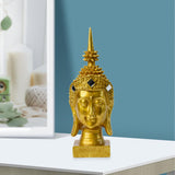 Maxbell Zen Buddha Statue Resin Craft Desktop Ornament for Living Room Office Indoor Buddha Head