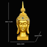 Maxbell Zen Buddha Statue Resin Craft Desktop Ornament for Living Room Office Indoor Buddha Head