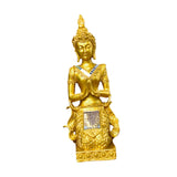 Maxbell Zen Buddha Statue Resin Craft Desktop Ornament for Living Room Office Indoor Kneeling Buddha