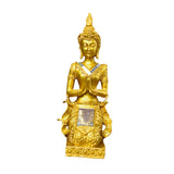 Maxbell Zen Buddha Statue Resin Craft Desktop Ornament for Living Room Office Indoor Kneeling Buddha