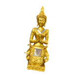 Maxbell Zen Buddha Statue Resin Craft Desktop Ornament for Living Room Office Indoor Kneeling Buddha