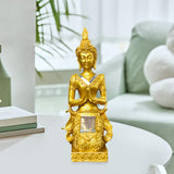 Maxbell Zen Buddha Statue Resin Craft Desktop Ornament for Living Room Office Indoor Kneeling Buddha