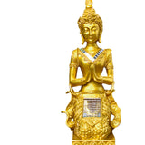 Maxbell Zen Buddha Statue Resin Craft Desktop Ornament for Living Room Office Indoor Kneeling Buddha