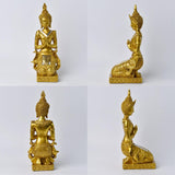 Maxbell Zen Buddha Statue Resin Craft Desktop Ornament for Living Room Office Indoor Kneeling Buddha