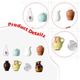 Maxbell 8x Mini Vase Fridge Magnets Resin Small Ornaments for Kitchen Cabinet Locker
