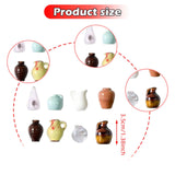 Maxbell 8x Mini Vase Fridge Magnets Resin Small Ornaments for Kitchen Cabinet Locker