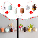 Maxbell 8x Mini Vase Fridge Magnets Resin Small Ornaments for Kitchen Cabinet Locker