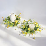 Maxbell Artificial Floral Candle Ring Wreath for Valentine Day Home Thanksgiving Day