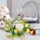 Maxbell Artificial Floral Candle Ring Wreath for Valentine Day Home Thanksgiving Day