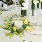 Maxbell Artificial Floral Candle Ring Wreath for Valentine Day Home Thanksgiving Day