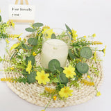 Maxbell Artificial Floral Candle Ring Wreath for Valentine Day Home Thanksgiving Day