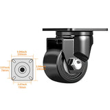 Maxbell Swivel Caster Wheel Smooth with Locking Brake for Workbench Furniture Tables 2.5 inch