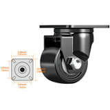 Maxbell Swivel Caster Wheel Smooth with Locking Brake for Workbench Furniture Tables 3 inch