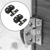 Maxbell 2Pcs Glass Cabinet Door Hinge Sturdy for Shower Door Kitchen Display Cabinet Black