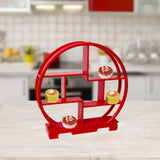 Maxbell Wooden Display Shelf Showcase Figure Storage Rack for Dessert Office Cupcake red