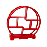Maxbell Wooden Display Shelf Showcase Figure Storage Rack for Dessert Office Cupcake red