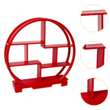 Maxbell Wooden Display Shelf Showcase Figure Storage Rack for Dessert Office Cupcake red