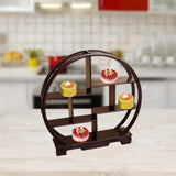 Maxbell Wooden Display Shelf Showcase Figure Storage Rack for Dessert Office Cupcake brown